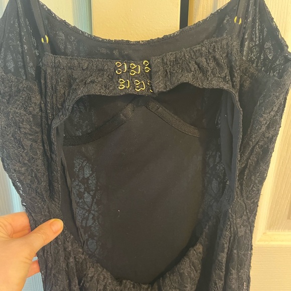NWT Free People Cherie Lace Underwire Black Midi Dress - Picture 9 of 11